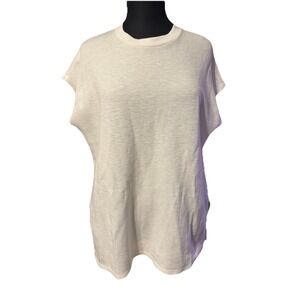Eileen Fisher Organic Cotton Tunic Top Dolman Sleeve Crew Neck White Womens‎ S